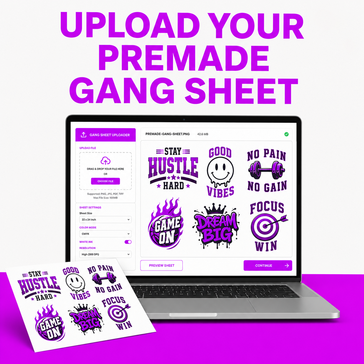 Upload Your Premade Gang Sheet